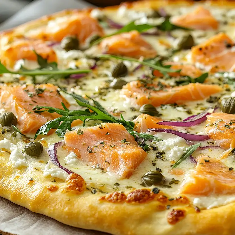 Pizza au saumon